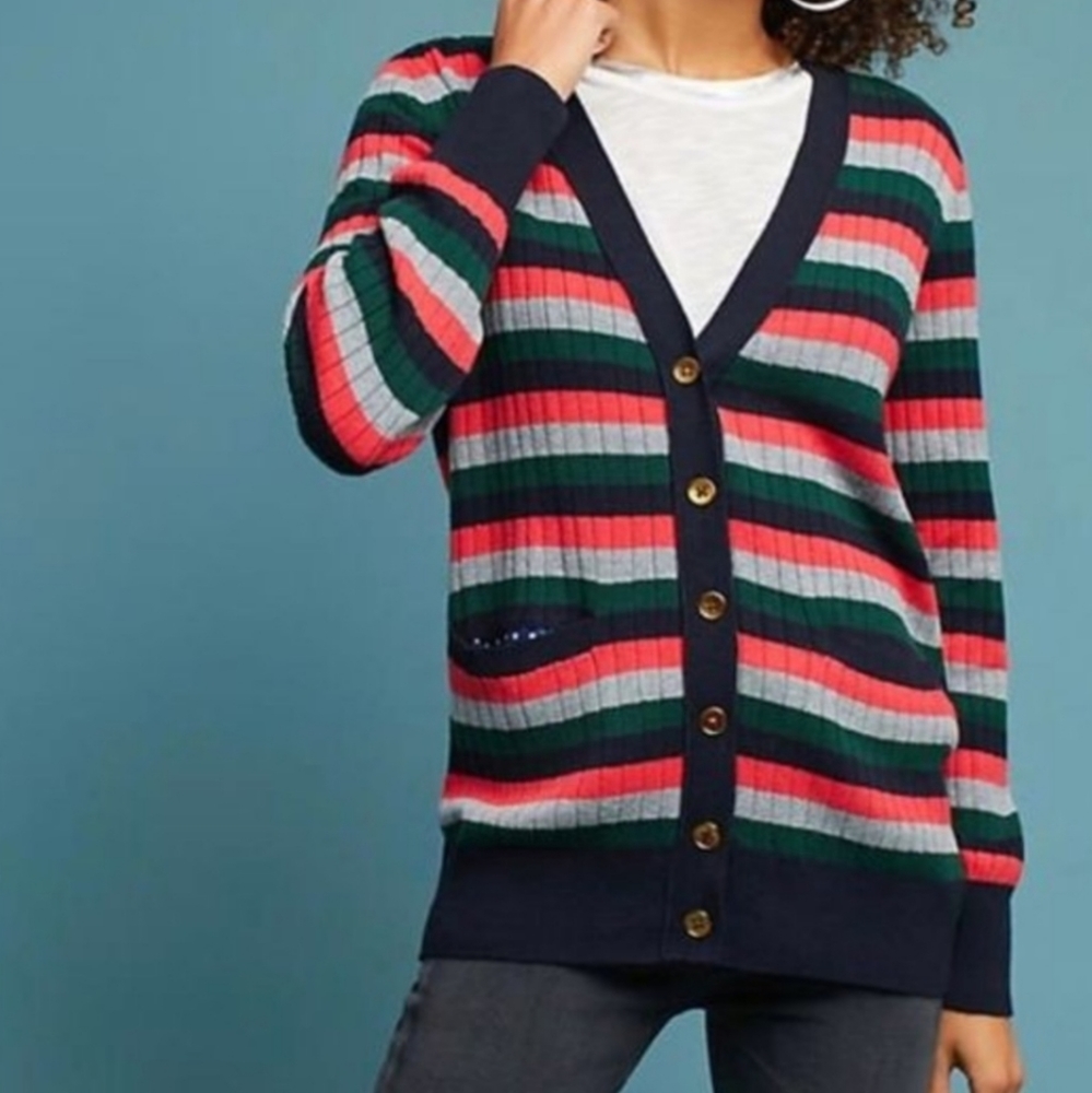 Anthropologie Moth Jamieson Striped Cardigan Size XS